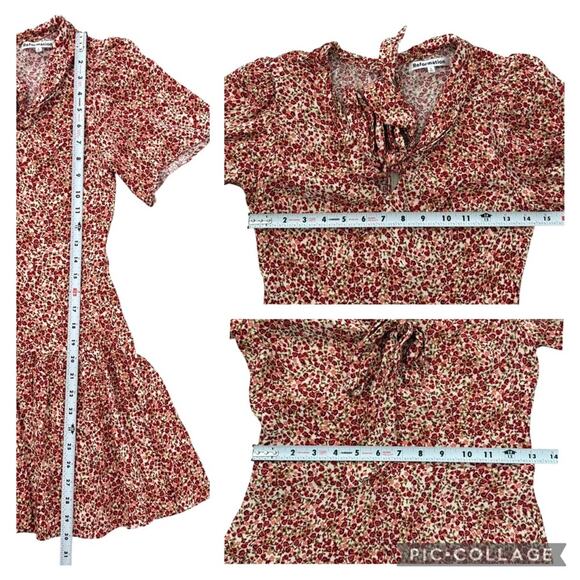 Reformation Adelina Floral Mini Dress Drop Waist V-Neck Ditsy Floral Size 2 - Picture 12 of 15